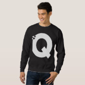 Letter Q Alphabet Initiaal Monogram Trui (Voorkant volledig)