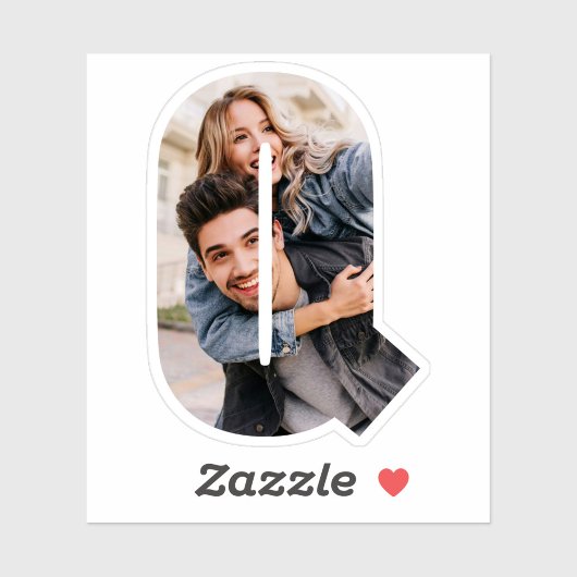 Letter Q Alphabet & Photo Custom-Cut Vinyl Sticker
