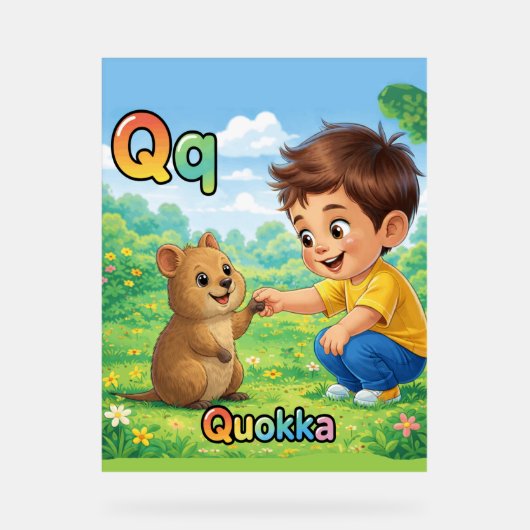 Letter Q Alphabet Poster – Q is for Quokka (Voorkant)