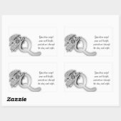 Letter q angel monogram alfabet rechthoekige sticker (Vel)