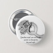 Letter q angel monogram alfabet ronde button 5,7 cm (Voorkant /achterkant)