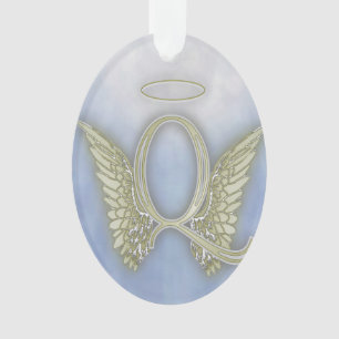 Letter Q Angel Monogram Ornament