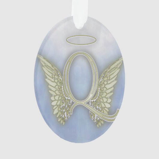 Letter Q Angel Monogram Ornament (achterkant)
