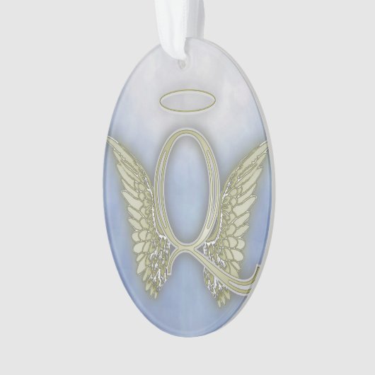Letter Q Angel Monogram Ornament (voorkant)