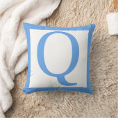 Letter Q Babyblauw Kussen (Deken)
