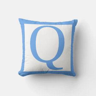 Letter Q Babyblauw Kussen