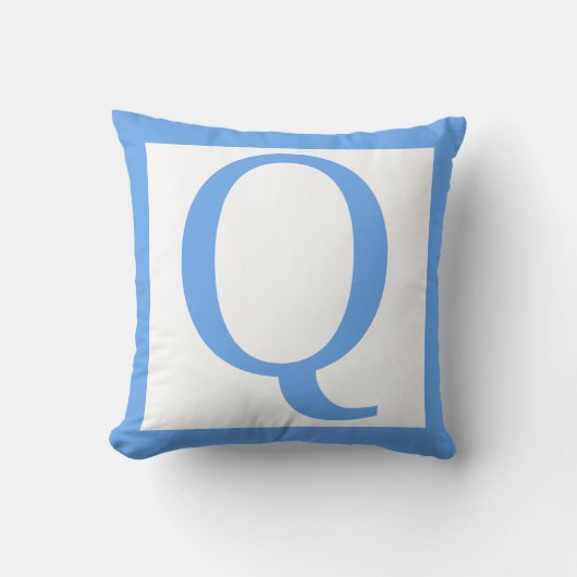 Letter Q Babyblauw Kussen (Voorkant)
