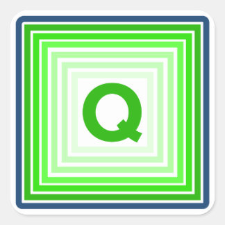 Letter Q - Blauw-groen Vierkante Sticker