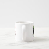 Letter Q Bloem Vlinder Monogram Initiaal Espresso Kop (Achterkant)