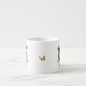 Letter Q Bloem Vlinder Monogram Initiaal Espresso Kop (Voorkant)