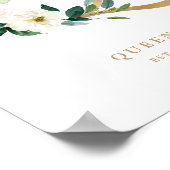 Letter Q Blush Floral Monogram Gold Foil Nursery Poster (Hoek)