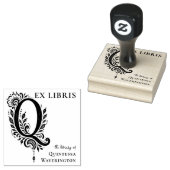 Letter Q Botanische Ex Libris Boekplaat Stempel (Gestempeld)