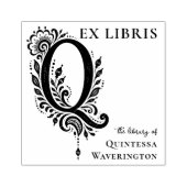 Letter Q Botanische Ex Libris Boekplaat Stempel (Afrduk)