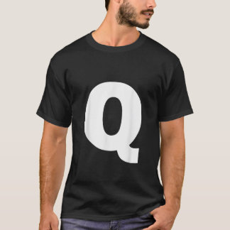 Letter Q Capital Alphabet Monogram Initiaal T-shirt