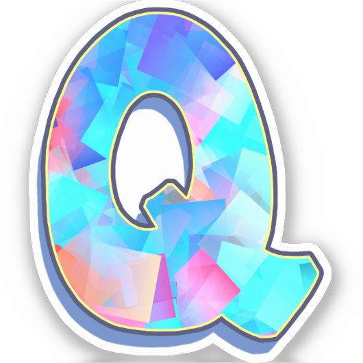 Letter Q -  Color Mix Sticker (Voorkant)