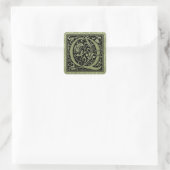 Letter Q Eerste Letter Monogram Vierkante Sticker (Tas)