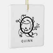 Letter Q Elegant Monogram Kerst Ornament (Rechts)