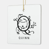Letter Q Elegante Monogram Kerstornament Keramisch Ornament (Links)