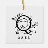 Letter Q Elegante Monogram Kerstornament Keramisch Ornament (Voorkant)