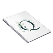 Letter Q Eucalyptus en Gold Monogramed Notitieboek (Rechterzijde)