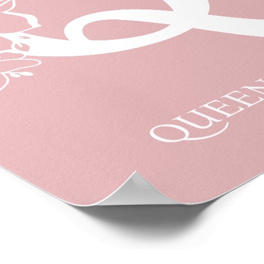 Letter Q Floral Monogram Name Nursery Modern Poster (Hoek)