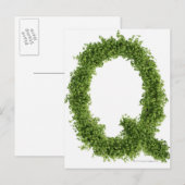 letter Q in het midden op witte achtergrond, Briefkaart (Voorkant / Achterkant)