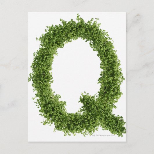 letter Q in het midden op witte achtergrond, Briefkaart (Voorkant)