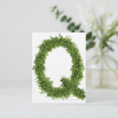 letter Q in het midden op witte achtergrond, Briefkaart (Staand voorkant)