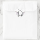 Letter Q Initiaal Monogram met Angel Wings & Halo Hart Sticker (Tas)