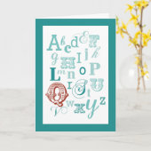 Letter Q Initiaal Naam Alphabet Birthday Blauwgroe Kaart (Gele Bloem)