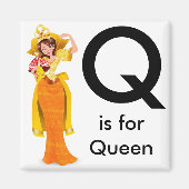 "Letter Q" is voor Queen Children's Magnet (Voorkant)