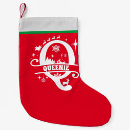 Letter Q Kerstmonogram Initiaal Naam Rood Wit Kleine Kerstsok