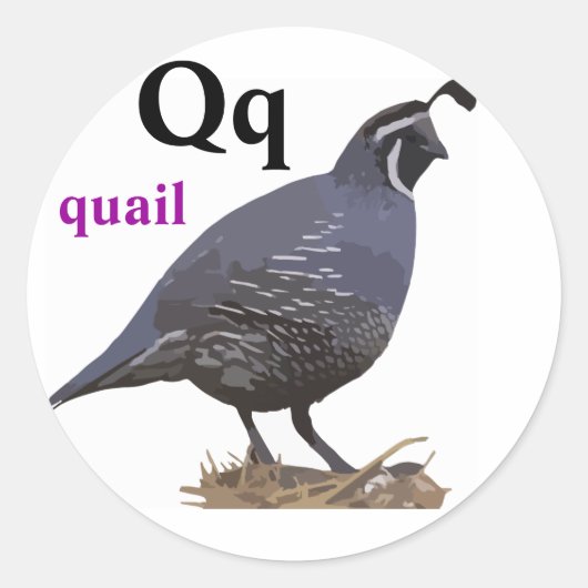 Letter Q kwartel Stickers (Voorkant)