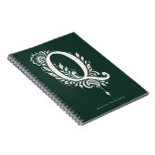 Letter Q Linocut Botanische Monogram Notitieboek (Rechterzijde)