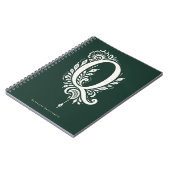 Letter Q Linocut Botanische Monogram Notitieboek (Linkerzijde)