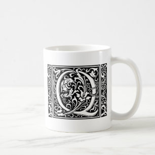 Letter Q Middeleeuwse Monogram Art Nouveau Koffiemok