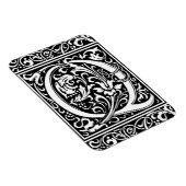 Letter Q Middeleeuwse Monogram Art Nouveau Magneet (Rechterzijde)