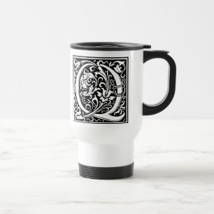 Letter Q Middeleeuwse Monogram Art Nouveau Reisbeker