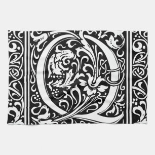 Letter Q Middeleeuwse Monogram Art Nouveau Theedoek