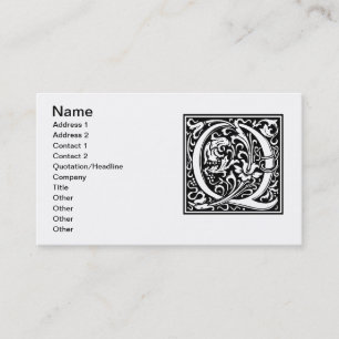 Letter Q Middeleeuwse Monogram Art Nouveau Visitekaartje