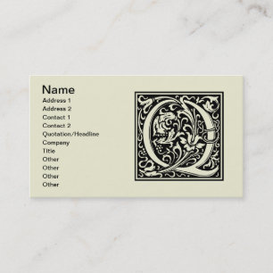 Letter Q Middeleeuwse Monogram Art Nouveau Visitekaartje