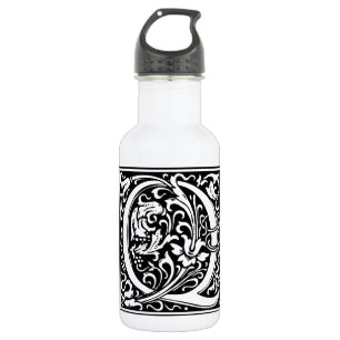 Letter Q Middeleeuwse Monogram Art Nouveau Waterfles