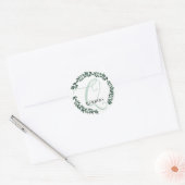 Letter Q Monogram Aangepaste Naam Minimalistische Ronde Sticker (Envelop)