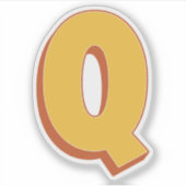 Letter Q Monogram, Bold 3D Type Font Initial  Sticker (Voorkant)