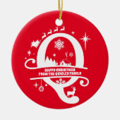 Letter Q Monogram Initiaal Familienaam Greeting Keramisch Ornament (Voorkant)