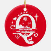 Letter Q Monogram Initiaal Familienaam Greeting Keramisch Ornament (Achterkant)