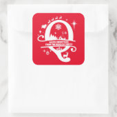 Letter Q Monogram Initiaal Familienaam Greeting Vierkante Sticker (Tas)