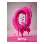 Letter Q, Monogram Q  - Customizable Name Poster  (Voorkant)