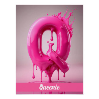 Letter Q, Monogram Q - Customizable Name Poster