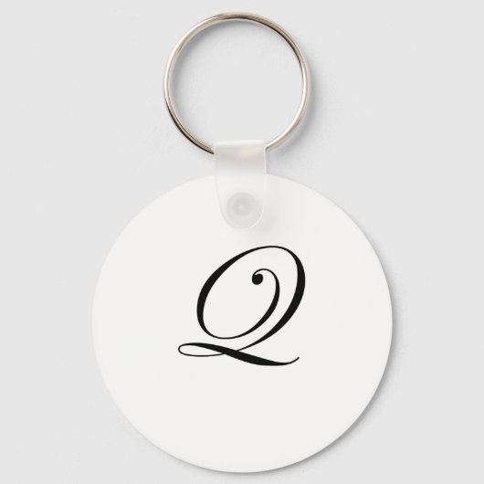 Letter Q Monogram Sleutelhanger (Voorkant)